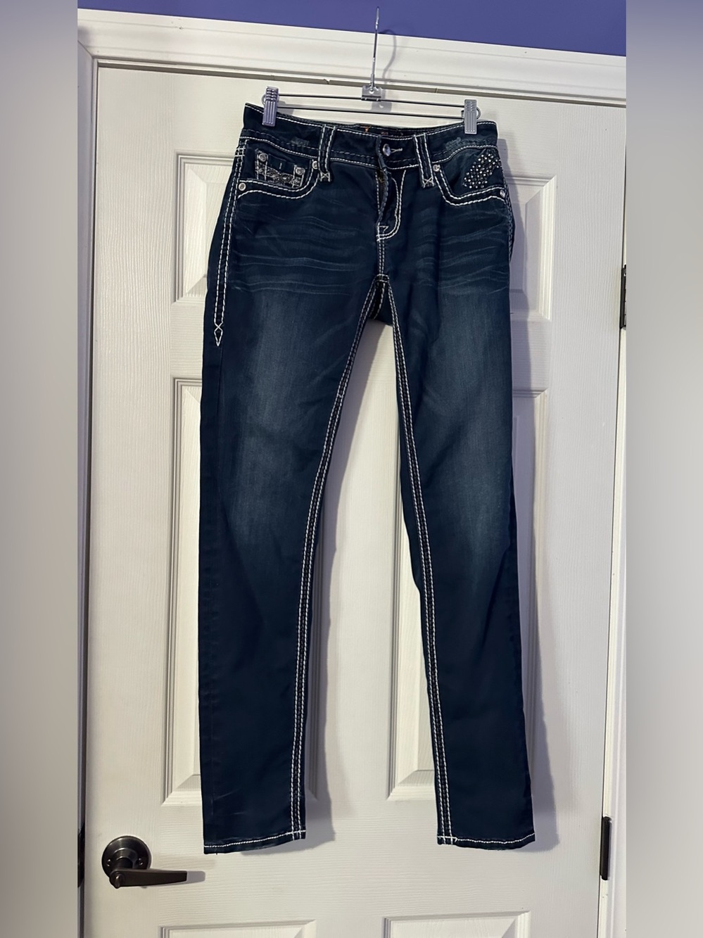 Rock Revival Sherry Slim Dark Wash  Jeans are a size 27.